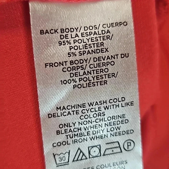 Ann Taylor Pleat Front Sleeveless Top Red Petite XL - Picture 3 of 4